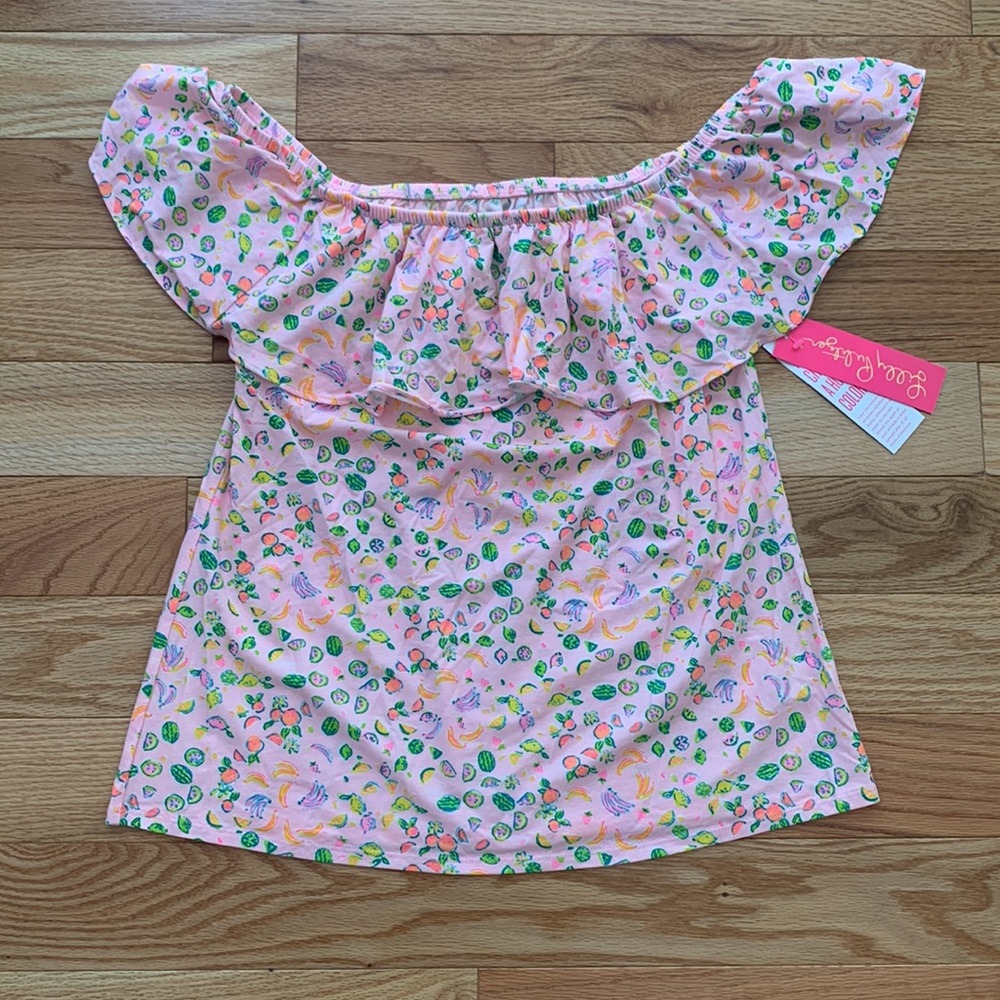 New Lilly Pulitzer La Fortuna Top Urchin Pink Lil Juicy Fruit in Size Small - Picture 1 of 6